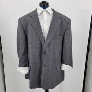 Joseph & Feiss Mens Grey 100% Wool 2 Button Single Vent Sports Blazer Jacket 48S
